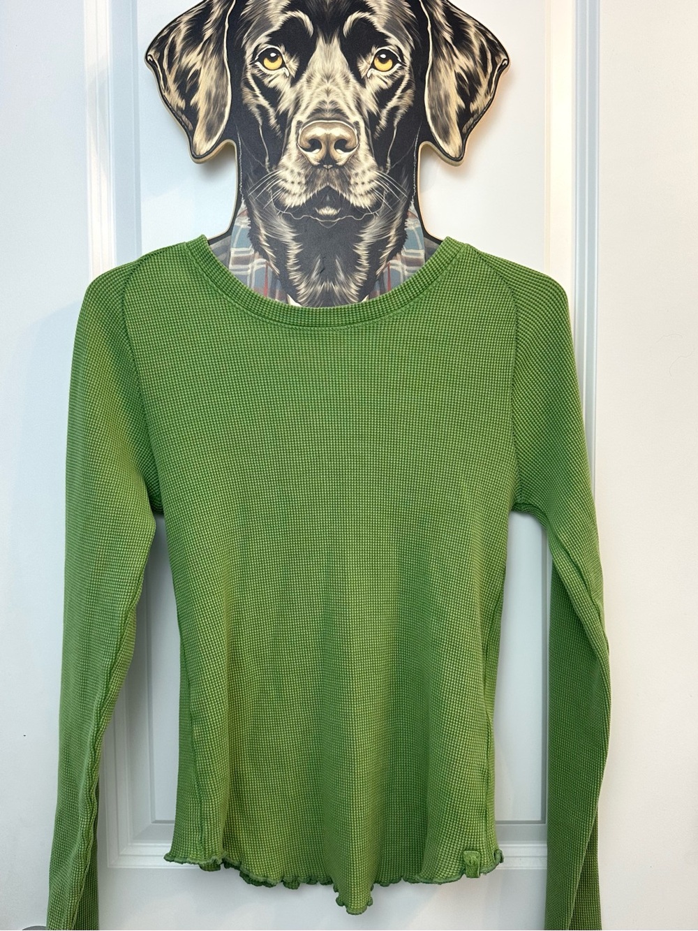 We The Free Women's Celery Green Ribbed Long-Sleeve Thermal Top